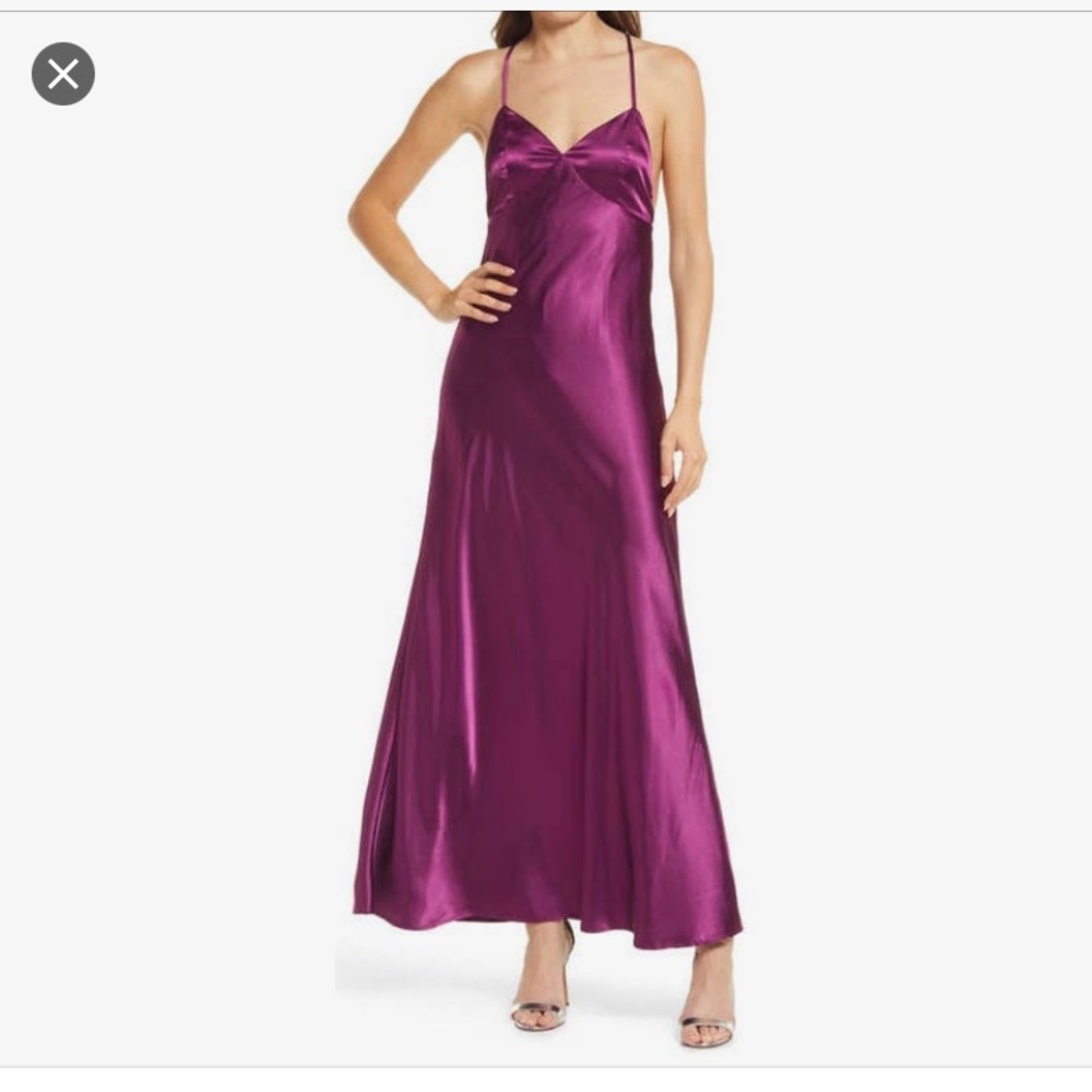 Lulus One Last Dance Silk maxi dress